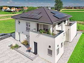 Modernes Haus mit Solarpanels